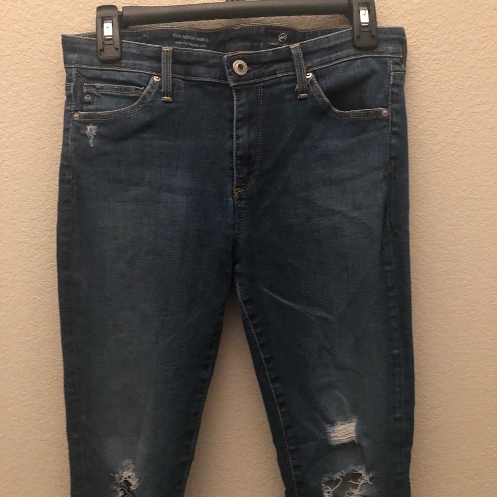 AG Distressed Jeans Mid Rise Legging Ankle Jeans - Picture 3 of 7